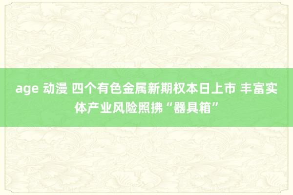 age 动漫 四个有色金属新期权本日上市 丰富实体产业风险照拂“器具箱”