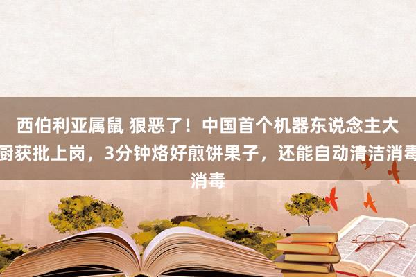 西伯利亚属鼠 狠恶了！中国首个机器东说念主大厨获批上岗，3分钟烙好煎饼果子，还能自动清洁消毒